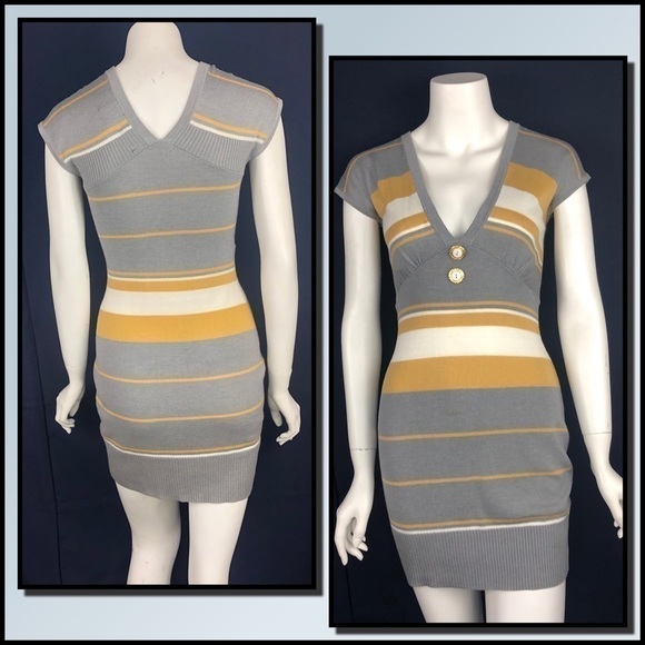 𝅺NEW-KERSH Mini Knit Dress. Color Blocks/Stripes - Picture 1 of 8
